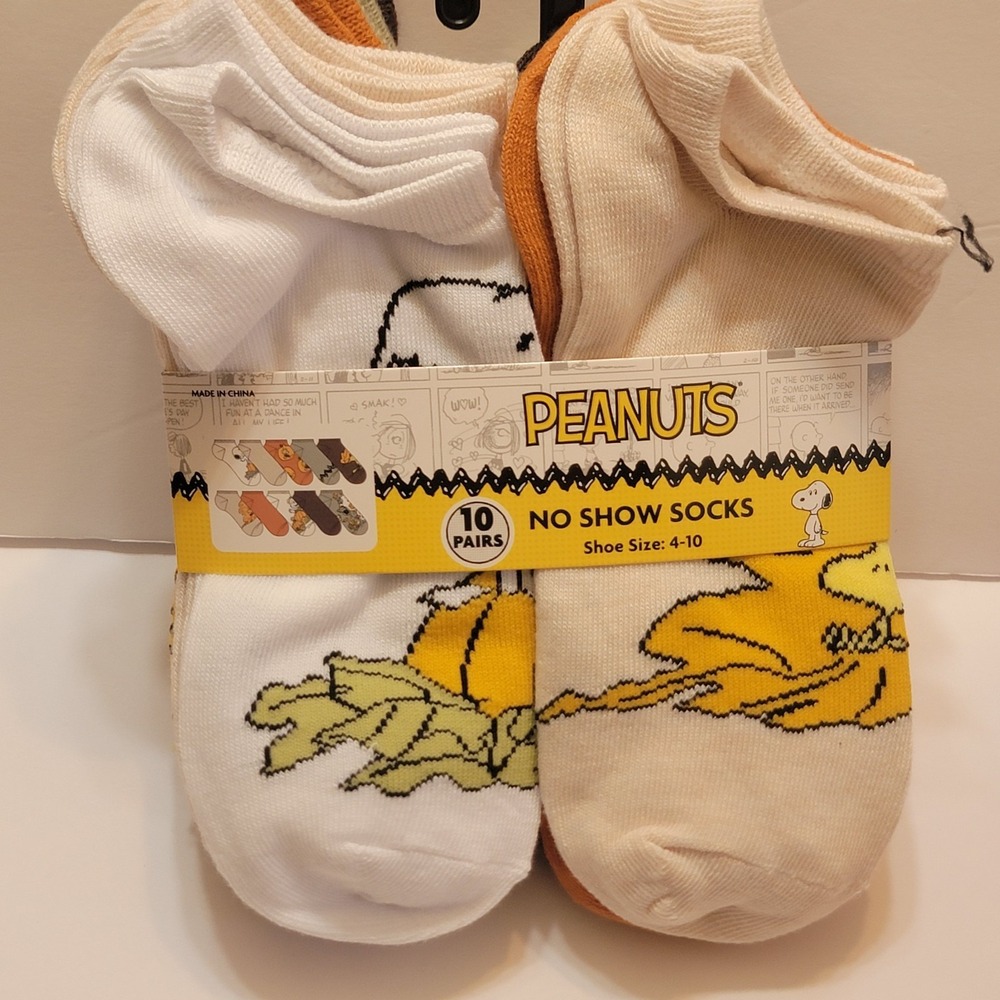 NEW Peanuts Snoopy Sweater Fall Thanksgiving Pumpkins No Show 10 Socks Size 4-10